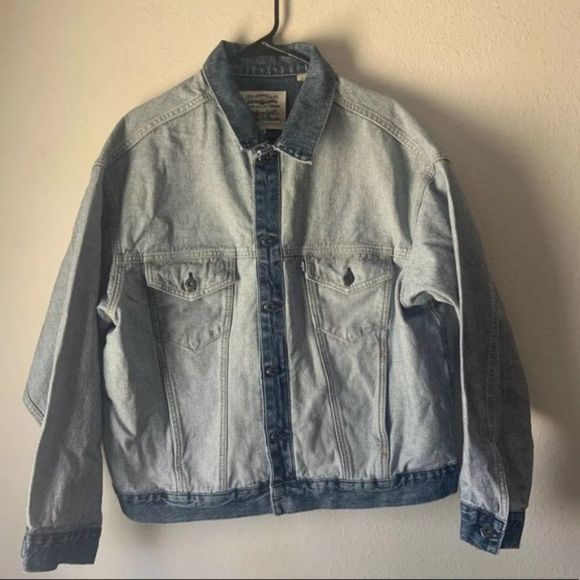 Levi Made & Crafted LMC Drop Shoulder Inside Out Denim Trucker Jacket Medium - Picture 1 of 6